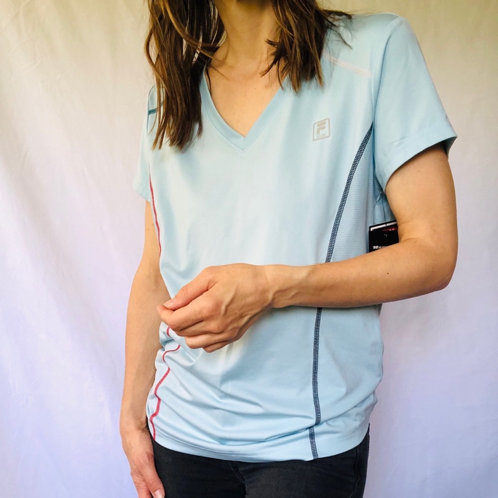 Fila tru-dry stretch wicking flat seam sport shirt